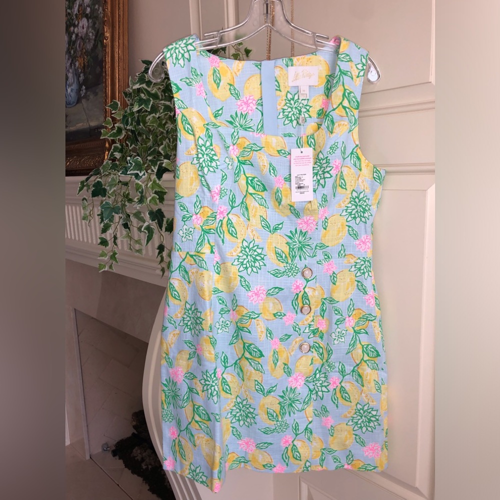 NWT Lilly Pulitzer Kalinara Skirted Romper Bluette Make Lemonade Print Size 10 - Picture 2 of 9